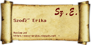 Szoó Erika névjegykártya
